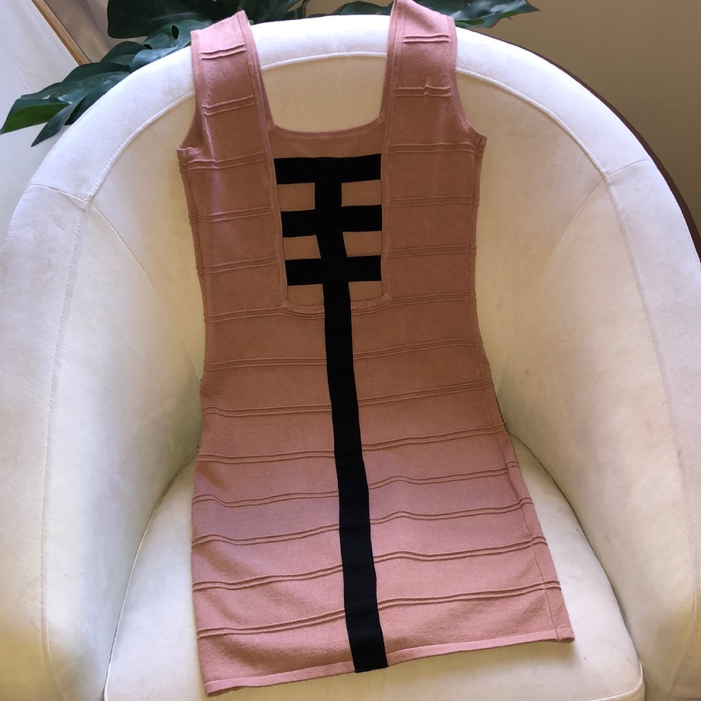 Square neck knit tank dress with back detail - Picture 2 of 6